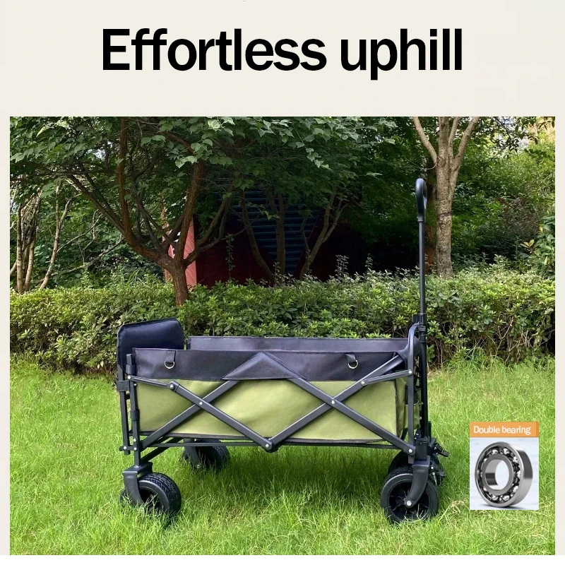 Portable Hand Cart Folding Cart Wheeled Large Capacity Camping Wagon Carts Outdoor Garden Foldable Trolley cart Shopping Basket Carrier Hand Cart
