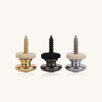 Guitar Bass Strap Lock Metal Anti-slip Buckle Locking Button Pegs Pin Non Slip Mushrooms Heads Belt Buckle Buttons for Ukulele