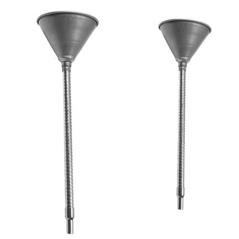 Universal Car Iron Funnel Small Mouth Funnel Metal Funnel With Flex Tip For Engine Oil Transmission Fluid Power Steering Fluid