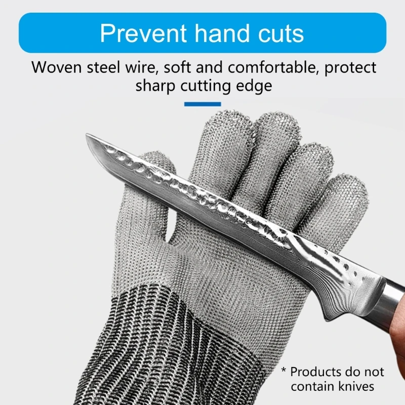 Cut Resistant Gloves Stainless Steel Metal Mesh Chainmail Gloves 2