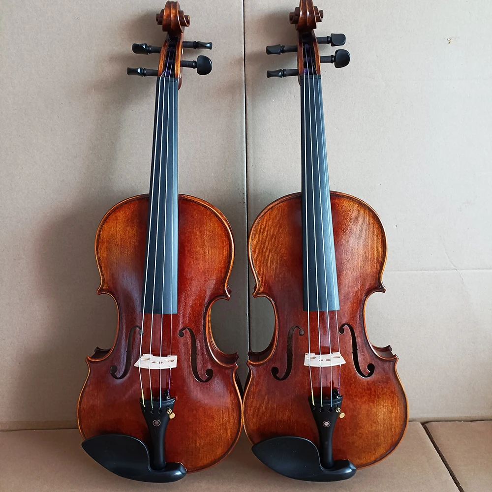 middle-level High quality handmade violin 4/4 handmade solid wood natural striped maple violin Brown stringed instrument shippin