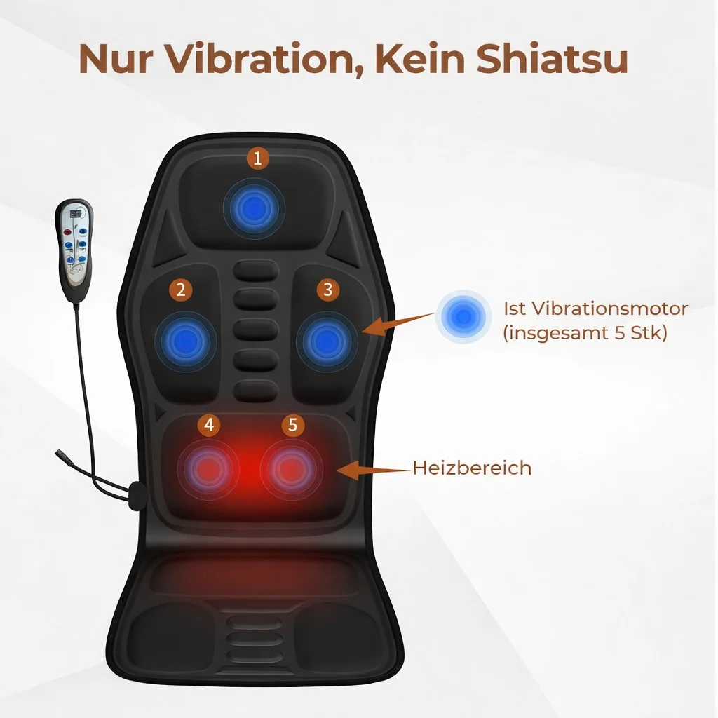 Massage-Sitzkissen mit Heizfunktion, Ganzkörper-Vibration, Rückenmassage-Sitzkissen für Männer & Frauen, Verwendung zu Hause, im Büro, im Auto, Geschenk – Detail 5