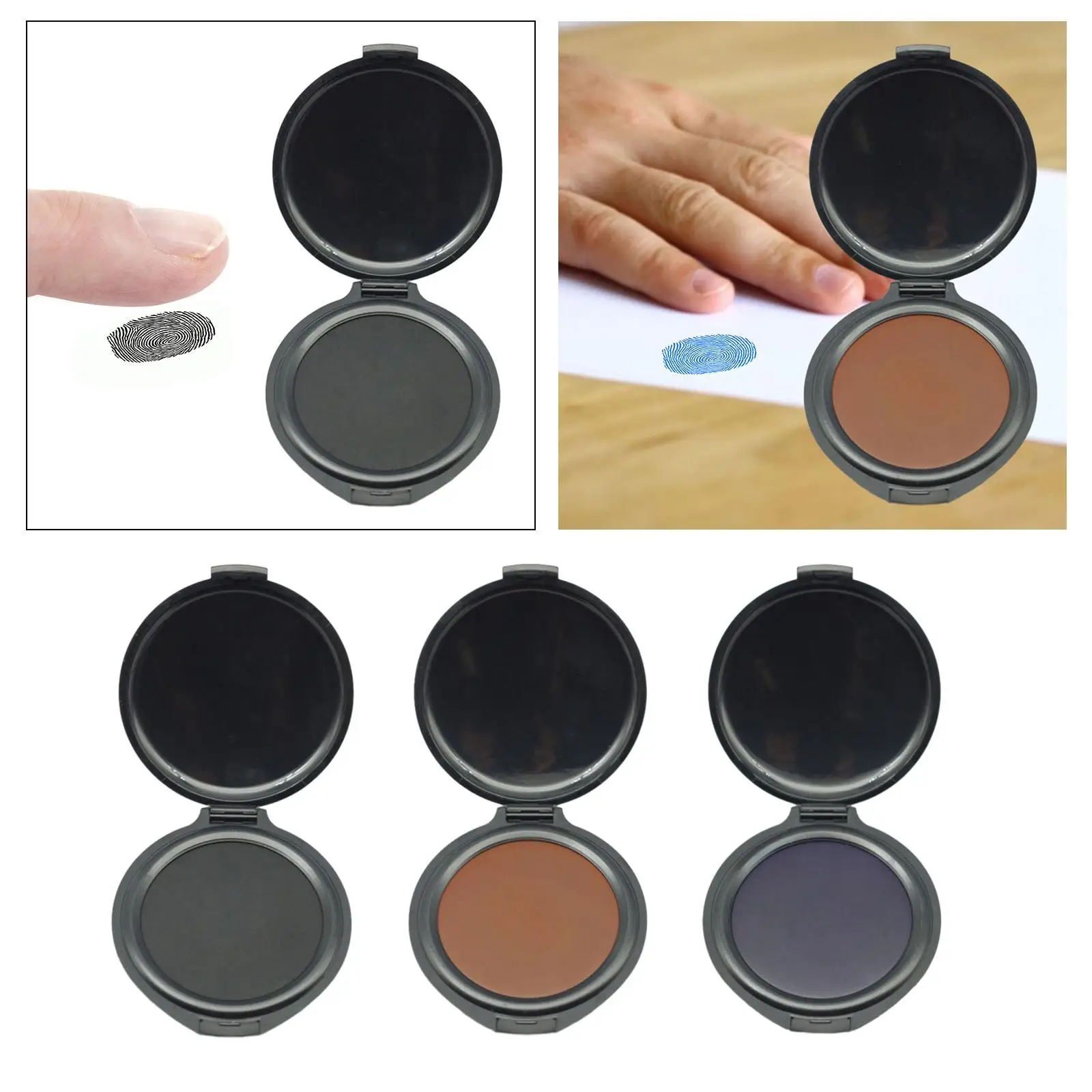 Fingerprint Ink Pad Thumbprint Ink Pads Erasable Round Fingerprint Pad for Notary Supplies Security ID Banks