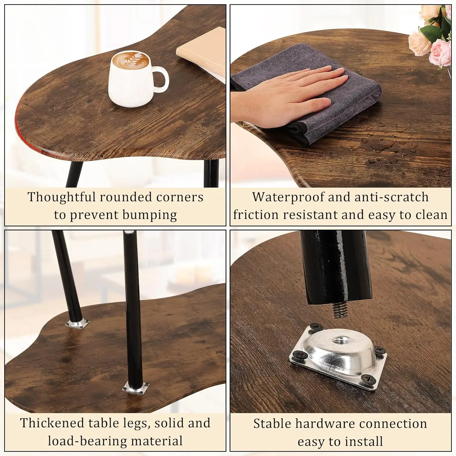 Small Coffee Table Cloud Shape Coffee Table Industrial Coffee Tables Wood Irregular Center Table Floor Table Mid Century 6