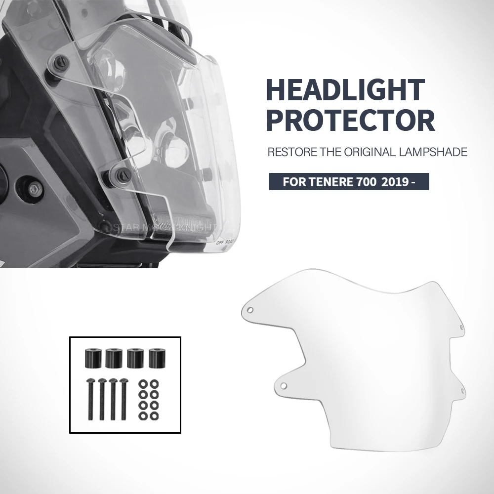 Motorcycle Headlight Protector Light Cover Protective Guard Acrylic For