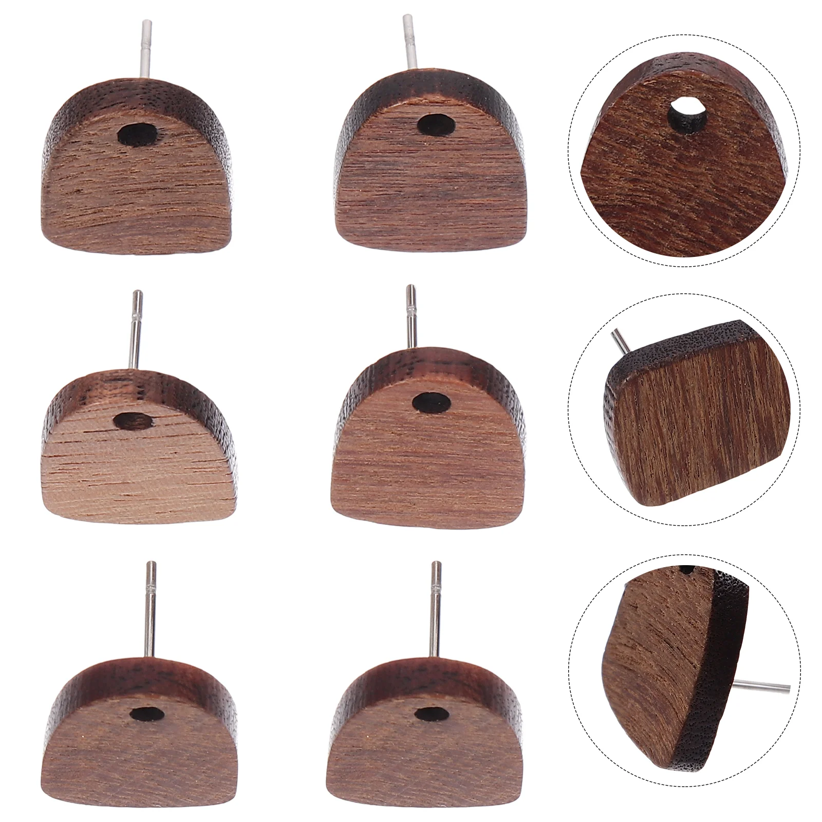 

30pcs Wood Stud Earring Posts Wooden Earring Studs Wooden Earrings Making Findings