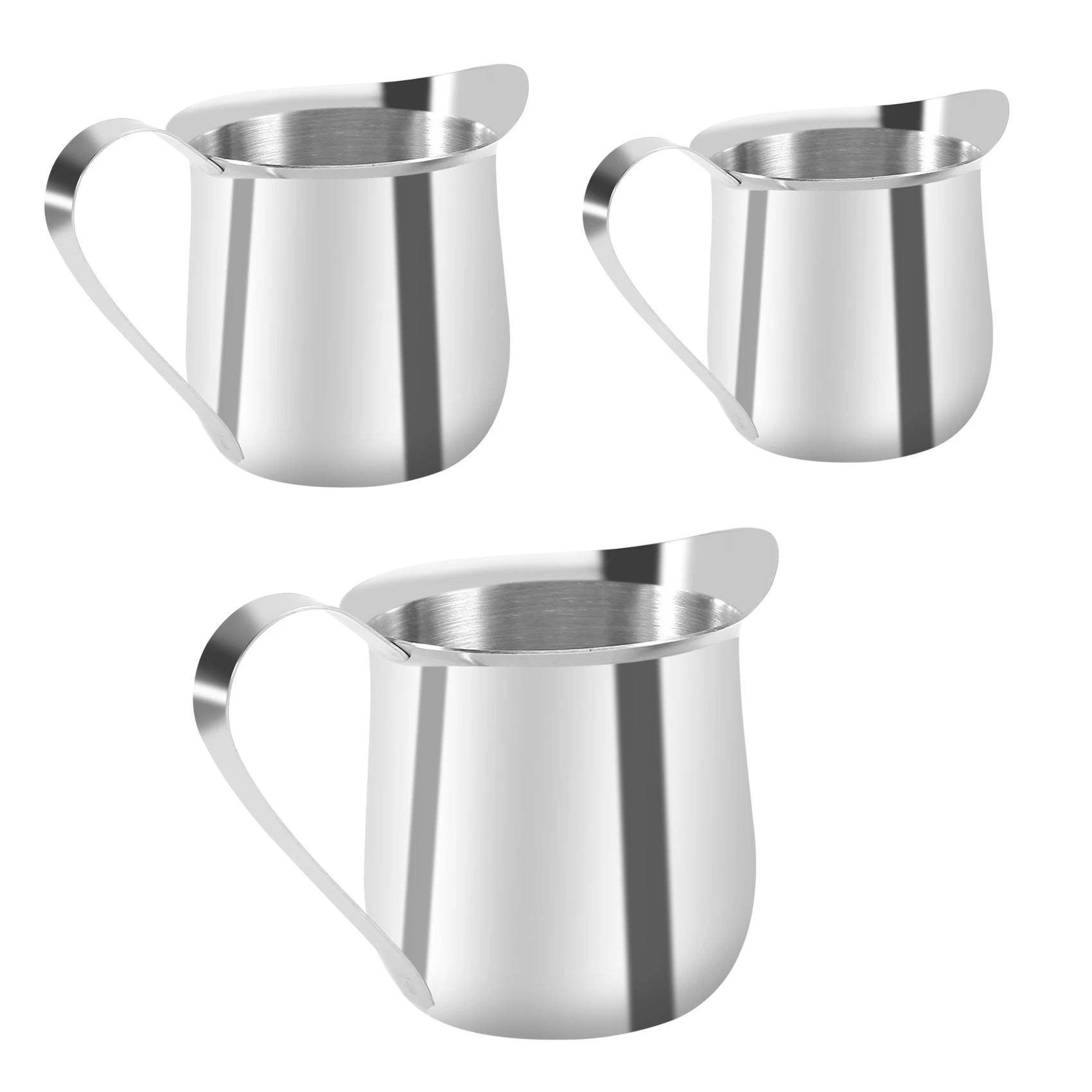 

3 Pack Stainless Steel Bell Creamer Espresso Shot Frothing Pitcher Cup Latte Art Espresso Measure Cup( 2/3/5 Oz)