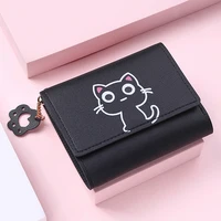 Women's Cute Cat Wallet Female Small Short PU Leather Purse Ladies Card Holder Money Bag Hasp Creative Fashion Wallet Girls Gift 1