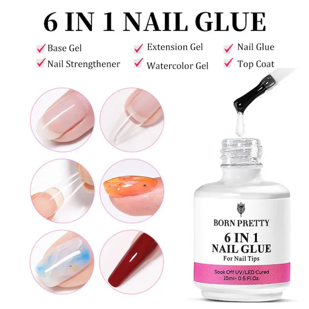 Nail Base Gel Portable LED Nail Glue DIY Art Extension Glue Art Ornament UV Gel nail art set