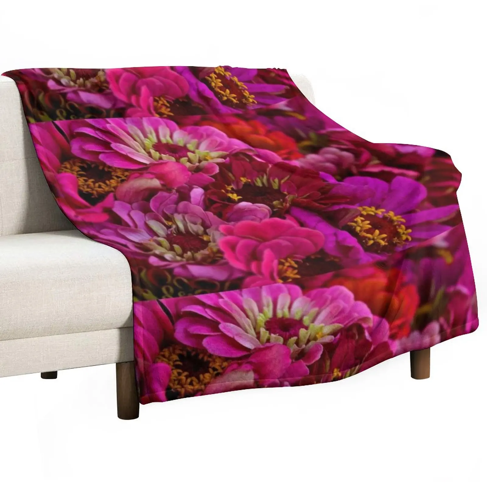 

New Zinnias galore Throw Blanket Blankets For Sofas Travel warm winter Blankets