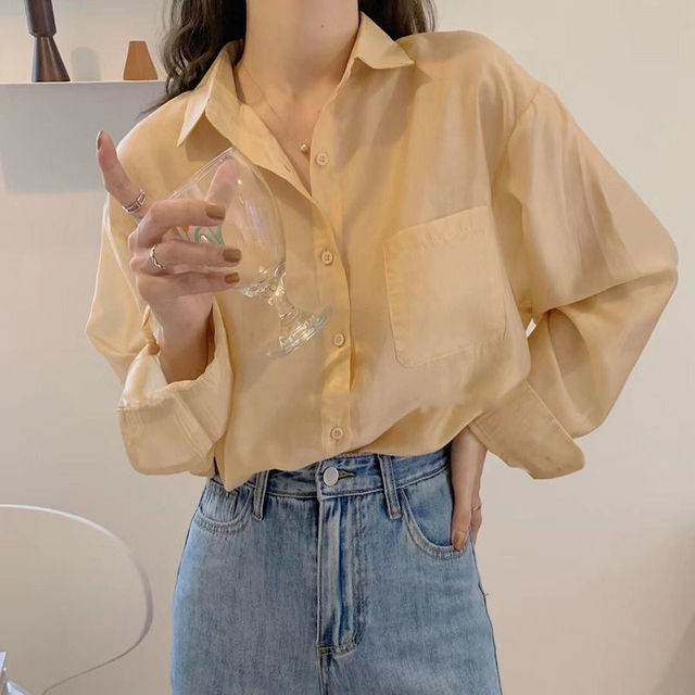 Women's Thin Shirt Summer Solid Color Sun Protection Top