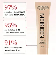 Fond de teint liquide original 30 ml Match Skin Color Foundation MEIKIEEN, texture changeante de couleur, parfait pour les tons de peau clairs à moyens 5