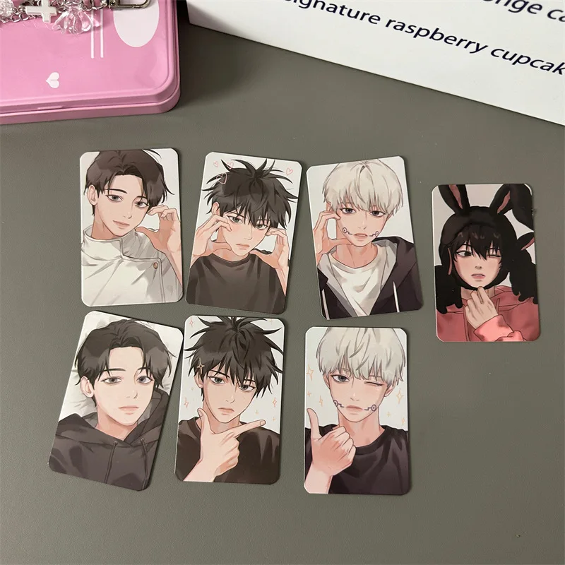 멋진 소년 사진 카드 용지 DIY 재료 장식 선물 학생 문구 미술 용품, 3 인치, 7 개