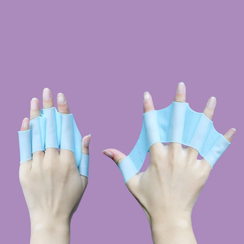 Swimming Hand Fins Flippers Finger Webbed Gloves Paddle Unisex Frog Type Silicone Girdles Water Sports Accessories