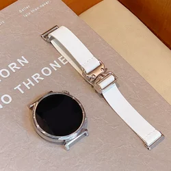 Luxury Horn Button Leather Strap for Women - Elegant Wrist Bracelet (White)