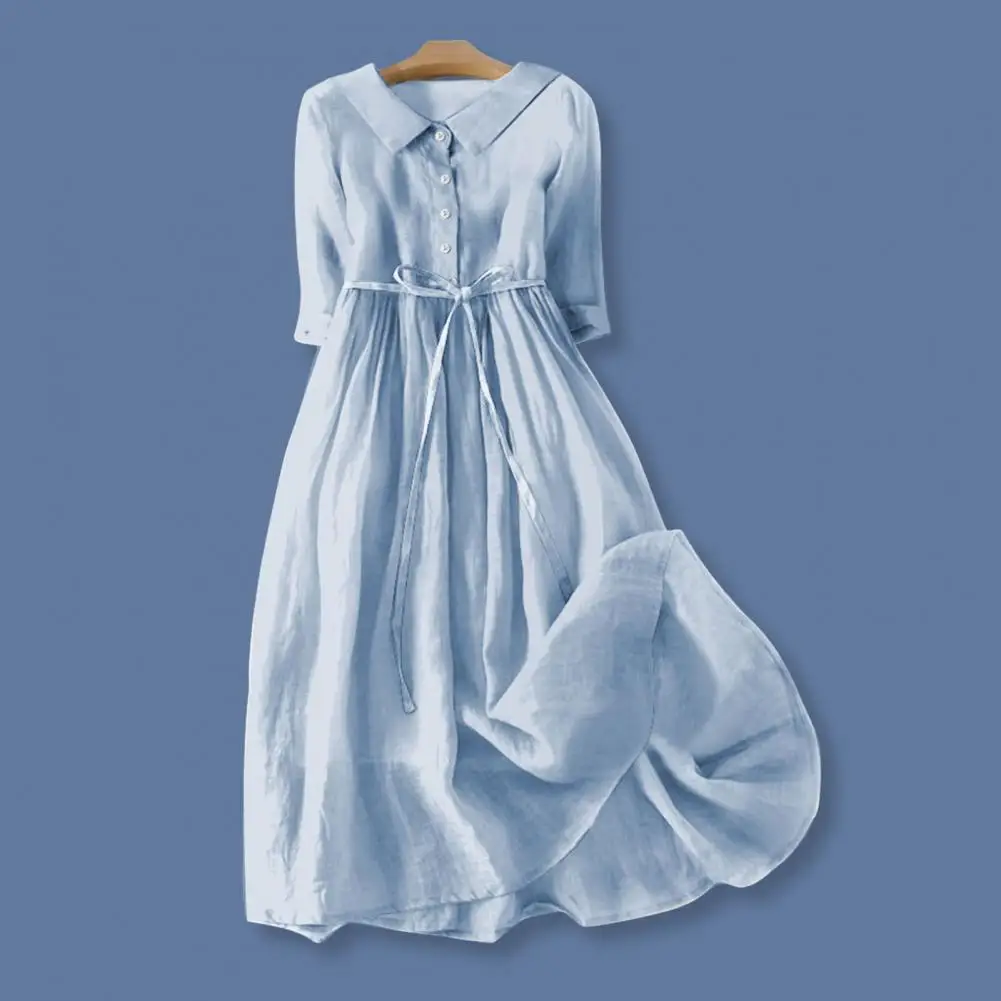 A-line Dress Bohemian Floral Print Midi Dress with Lace-up Detail A-line Silhouette for Women Spring Fashion Statement Women 6