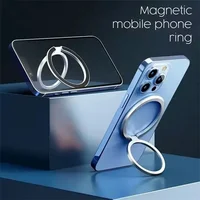 360 Metal Magnetic Mobile Phone Ring Holder Grip Adjustable Stand for Magsafe Support IPhone Samsung Foldable Mac Safe Bracket 4