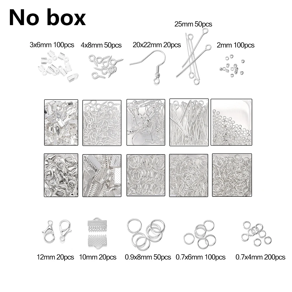 Jewelry Crafting Essentials Kit: Lobster Clasps, Jump Rings, and Earring Hooks