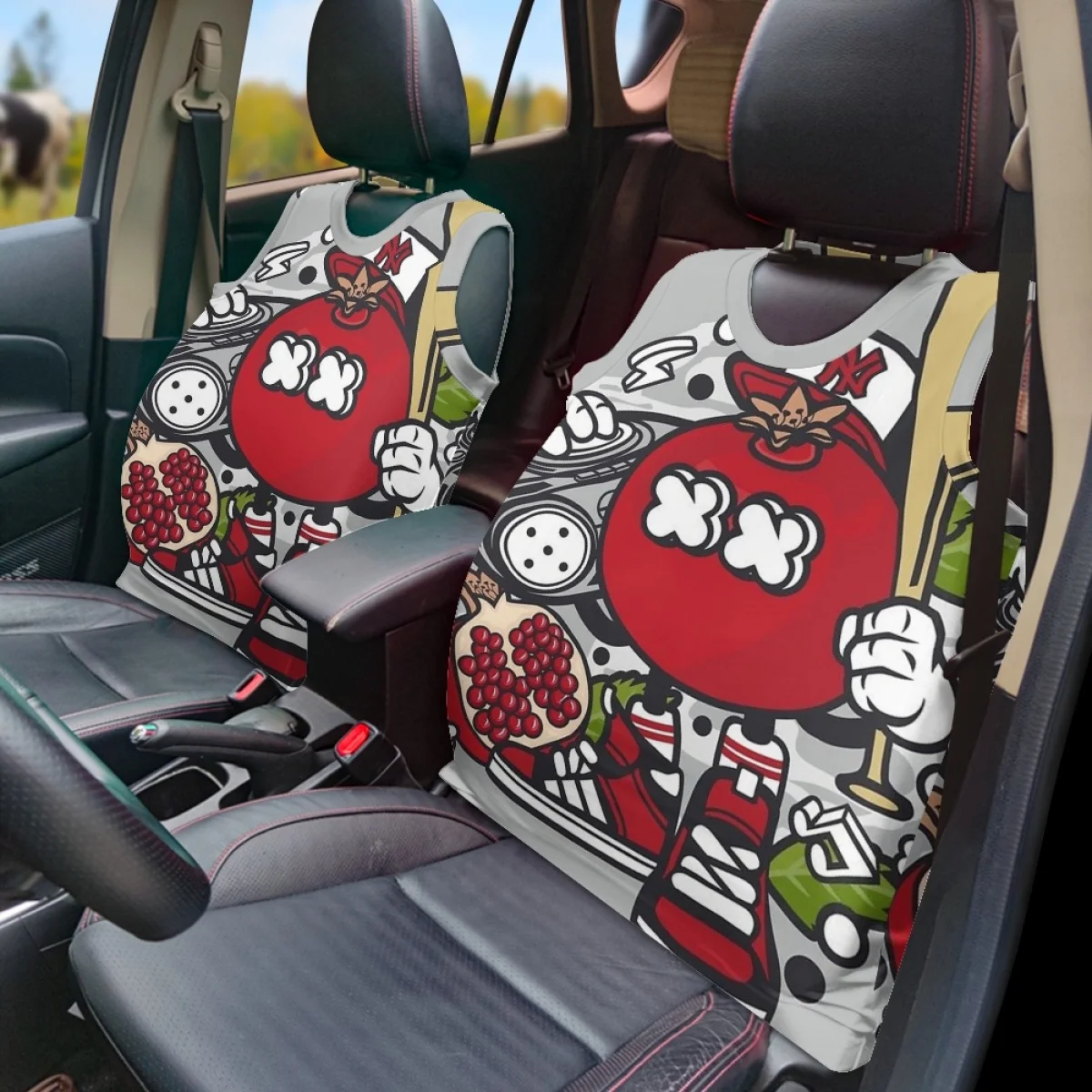 Coprisedile Per Gilet Per Auto Fruit Guava Design Facile Da Installare Coprisedili Per Interni Auto Cartoon 2 Pack Coprisedile Antiscivolo
