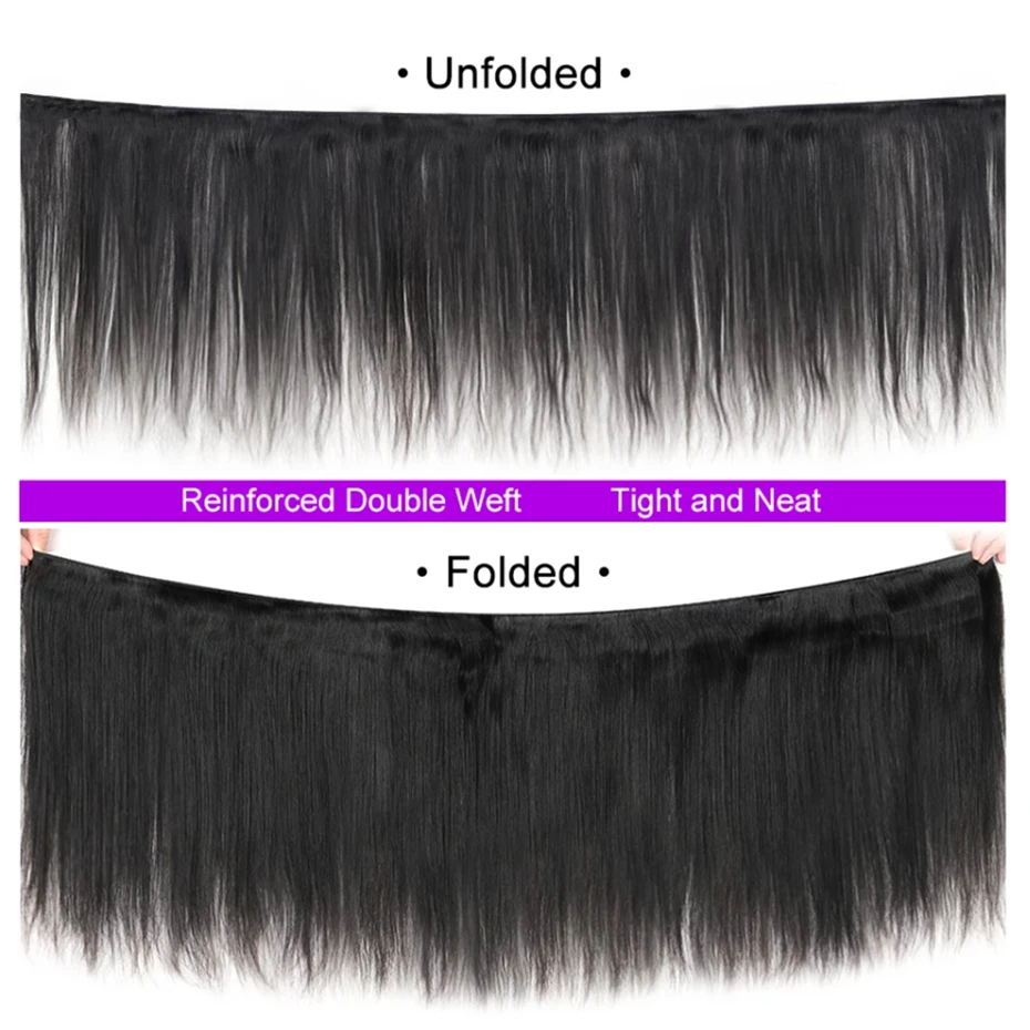 Straight Hair Bundles 1/3/4 /Lots Peruvian Remy Human Hair Bundles No Shed Thick Straight Weave For Women Bling