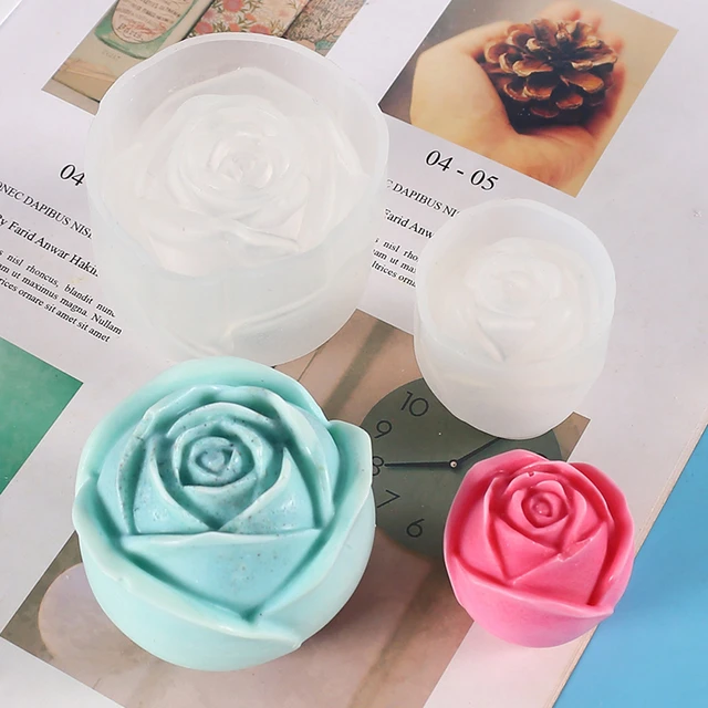 3D Flower Candle Mold Tulip Rose Handmade Mold Home Decoration Silicone  Mold 1pc