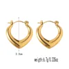 French Heart-shaped Stainless Steel Earrings, Non Fading Women's Gold Color Metal Earrings Jewelry Accessories 4