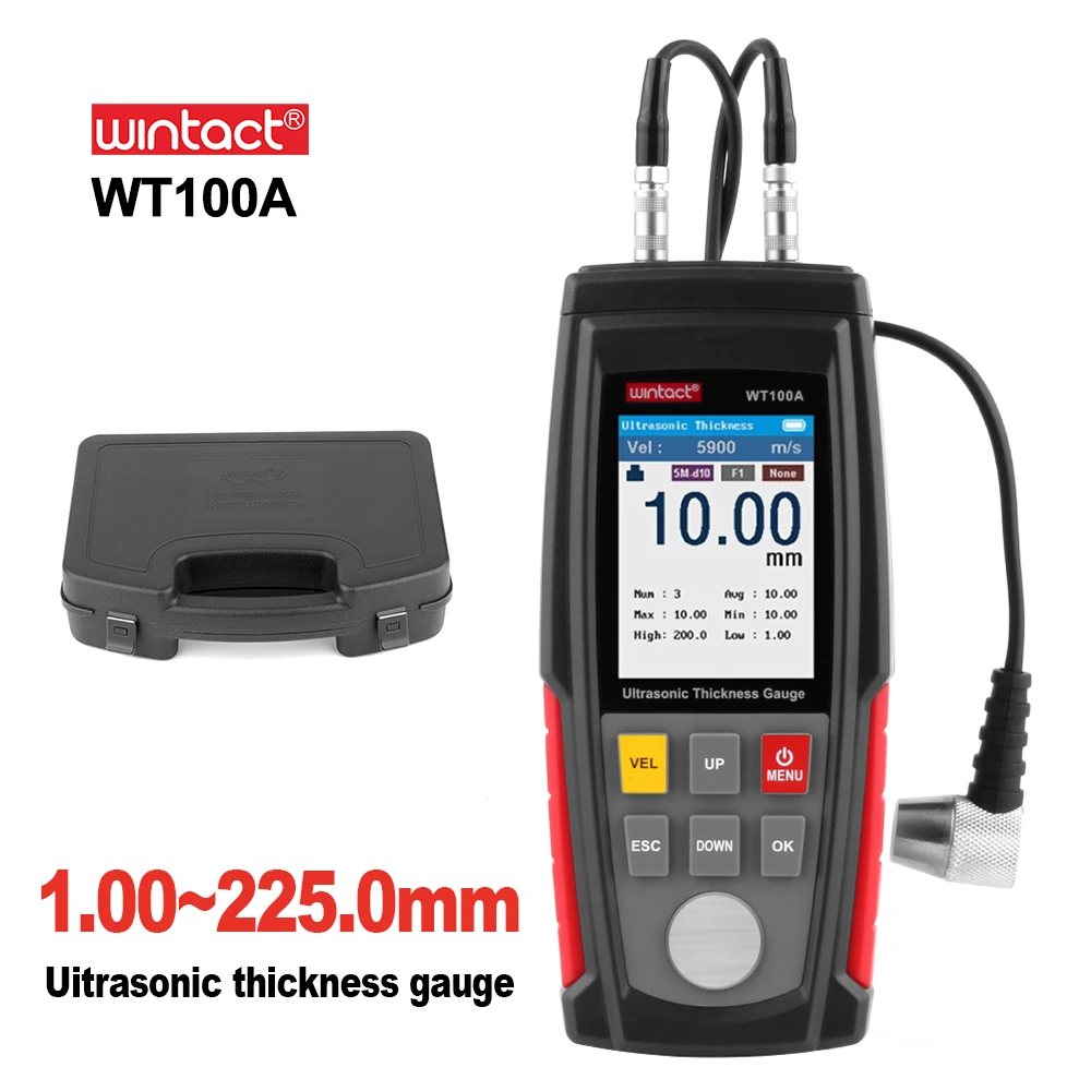 

LEERCHUANG Ultrasonic Thickness Gauge Meter Tester Ultrasonic Thickness Gauge WT100A Digital Width Measuing instrument WINTACT
