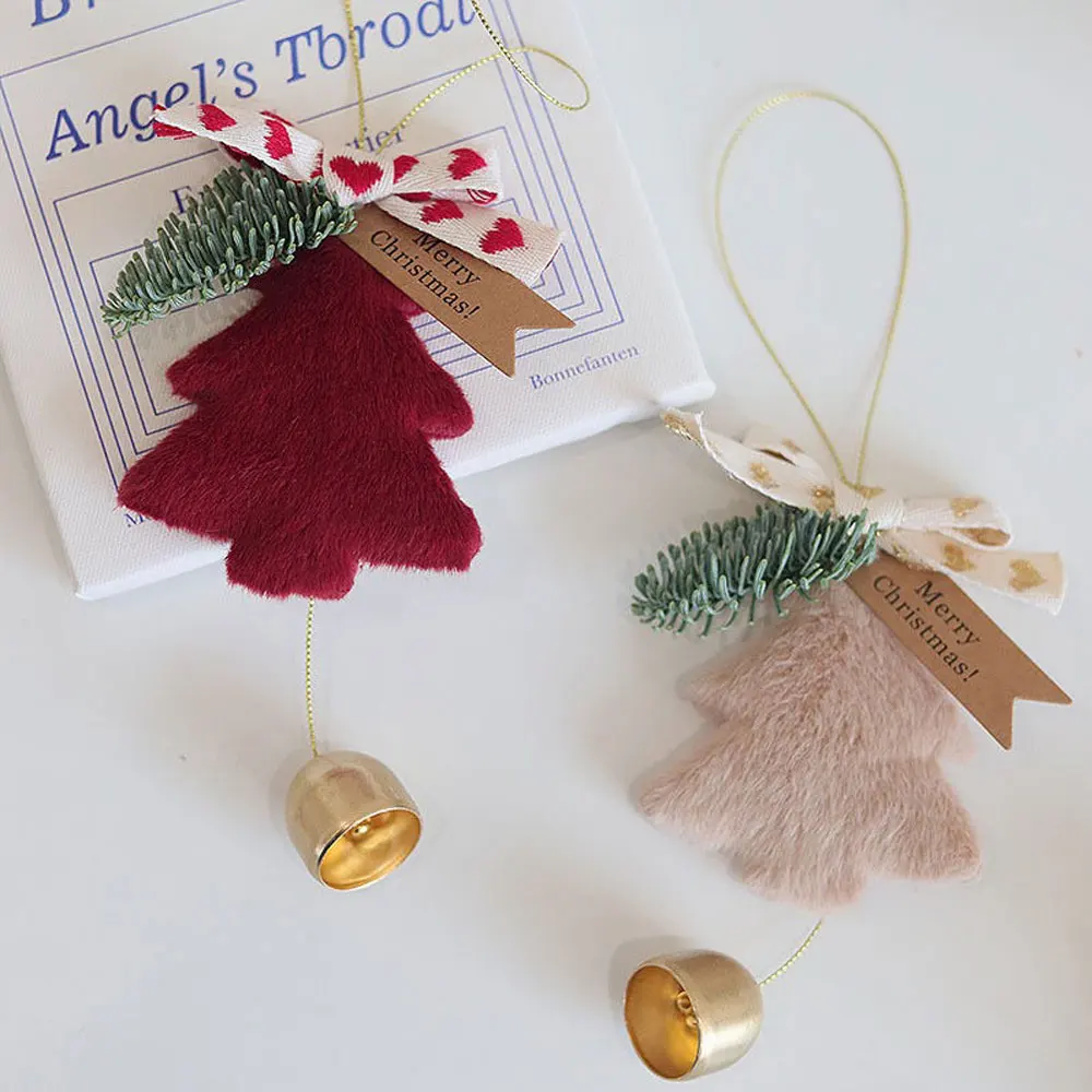 

Plush Christmas Tree Bell Pendant New Year Gift Home Room Indoor Entrance Wall Hanging Decoration Christmas Tree Decoration