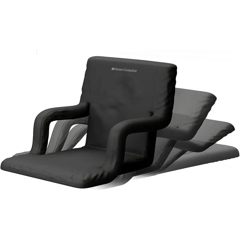 Home-Complete Chair Set of 2 Stadium Seat 2--Bleacher Cushion Set with Padded Back Support, Armrests, 6 Reclining Positions,