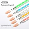 YIKOOLIN 5Pcs 2 Way Dotting Pen Tool Nail Art  Dot Paint Manicure kit for Embossing Pattern Clay Sculpting Nail Art 2