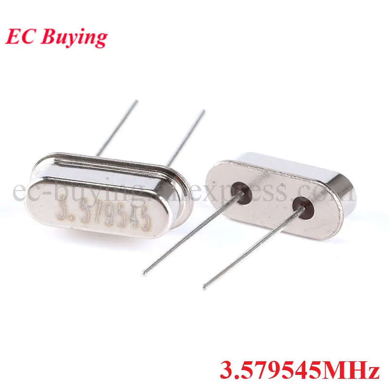 Crystal Oscillator Quartz Resonator 10pcs/lot 3.579545M Crystal Oscillator 3.579545MHz 3.579545 MHz 3.579545M Hz Mini Passive Resonator Quartz HC-49S