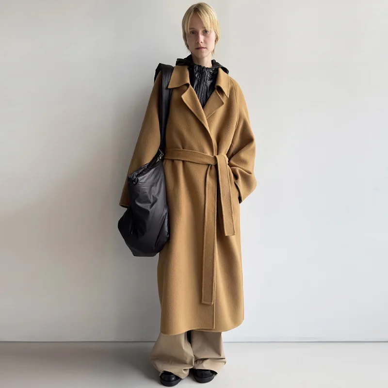 LOW CLASSI*2023 Autumn/Winter New Women's Woolen Coat Korean Edition High end Double sided Woolen Coat Fashion Warm Women's Coat