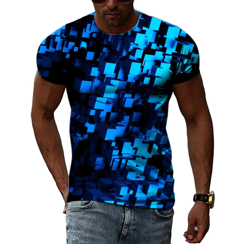

Funny Trend Fashion Abstract Technology Graphic Men T-shirts 3D Print Hip Hop Harajuku Personality Round Neck Short Sleeve Top