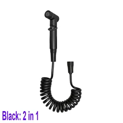 Handheld Bidet Sprayer Set for Bathroom with Dual Outlet Angle Valve (Black 2 in 1)