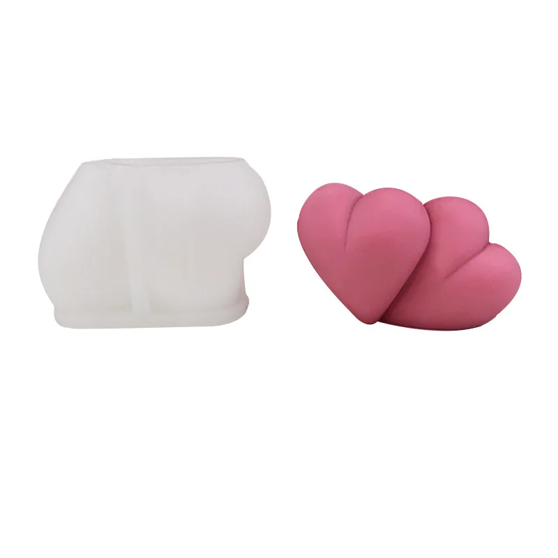 New Cake Heart-to-heart Mold Love Chocolate Silicone Mould Diy Handmade Ornaments Aromatherapy Candle Molds