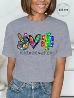 Autism Awareness T-Shirts for Women,We Wear Blue Tee Shirt,Fashion Autism Tops Graphic T-Shirts Women Short Sleeve Clothing - Image 3