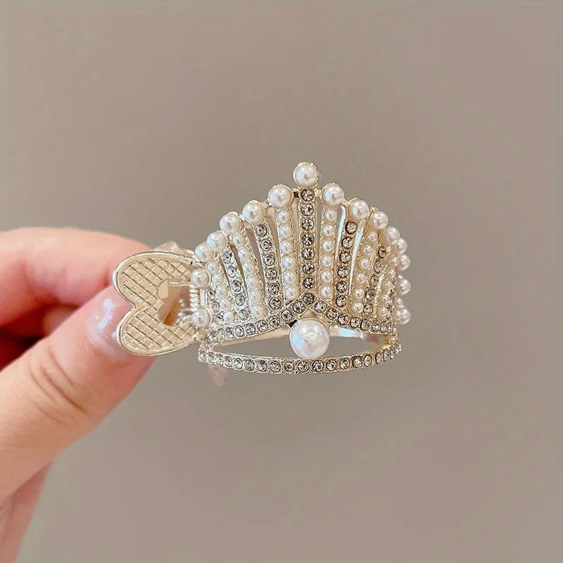 Hohe Pferdeschwanz-Clip, festes Artefakt, Damen-Perlenkrone, Haarspange, Haar-Accessoire, Damen-Haarspange, Haar-Accessoire – Detail 3