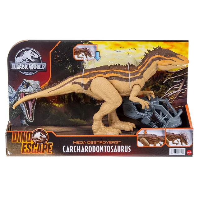 Jurassic World HBX39 Toys Mega Destroyers Carcharodontosaurus/Stegosaurus Meat Eating Dinosaur Figure Carnivore Herbivore Gift 6