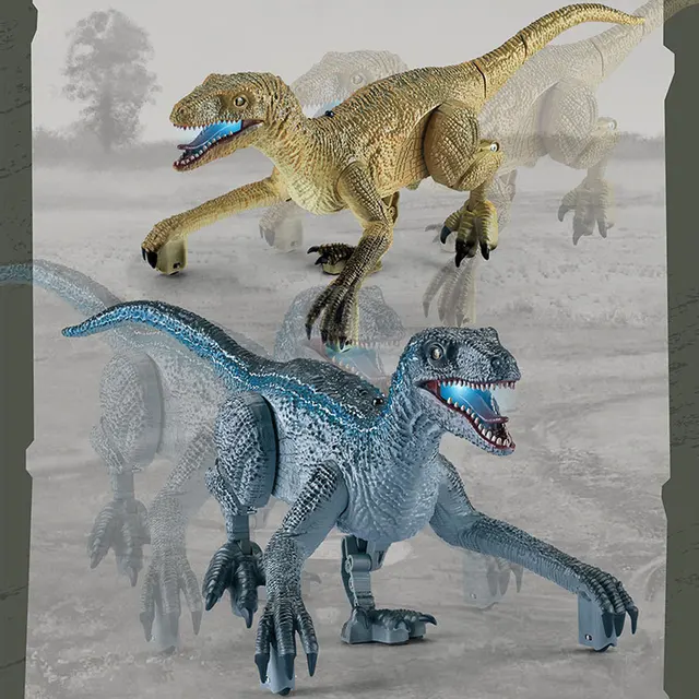 RC Dinosaurios De Juguete Blue Velociraptor Remote Control Dinosaur Toys For Boys JurassicWorld Raptor Dinozaur Gifts For Kids 2