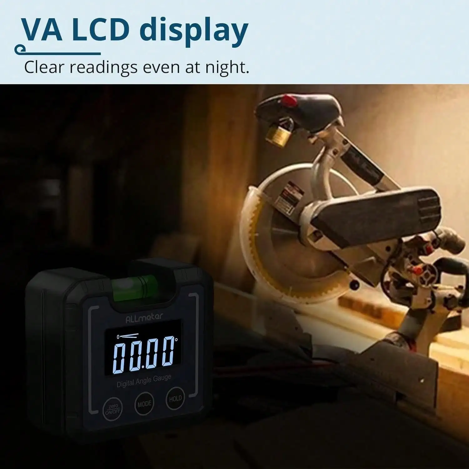 Digital Angle Protractor Level Box with Magnetic Base LCD Display IP52 for Carpentry Construction Masonry
