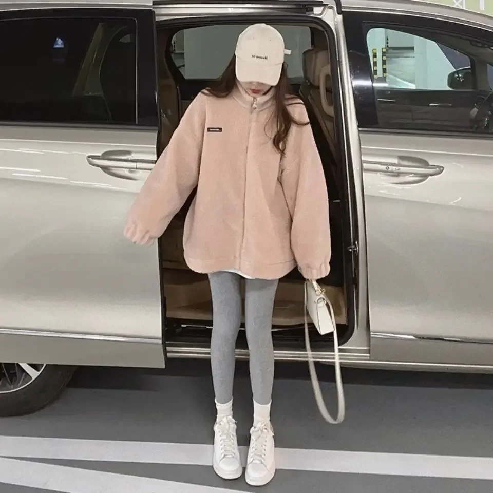 2022 New Sweater Lamb Hair Small Fragrant Wind Thick Coat Spring and Autumn Women's Vintage Hong Kong Flavor Women's Top