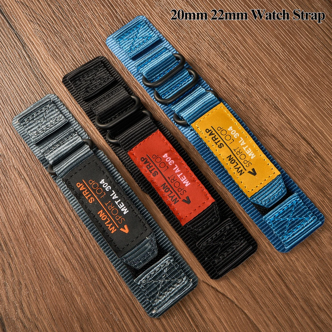 Camouflage Nylon Watch Strap, 20-22mm Adjustable Bracelet Strap