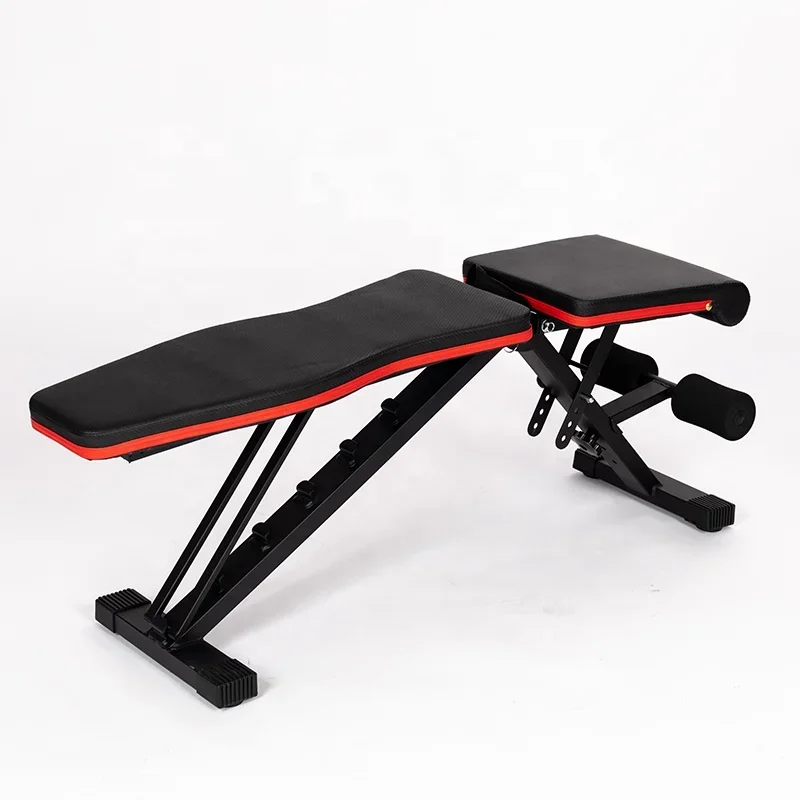Hot Sale Folding Dumbbell Weight Lifting Bench Sit Up Home Gym Fitness Exercise Flat Adjustable For Sale