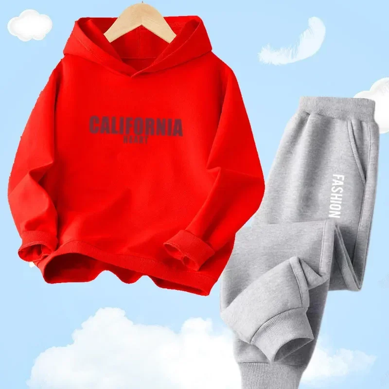 thumbnail image 1 of Conjunto de chándal de dos piezas para adolescentes de 2 a 13 años, sudadera con capucha y pantalones de chándal para primavera y otoño, ropa para niños, trajes deportivos, 1 of 5