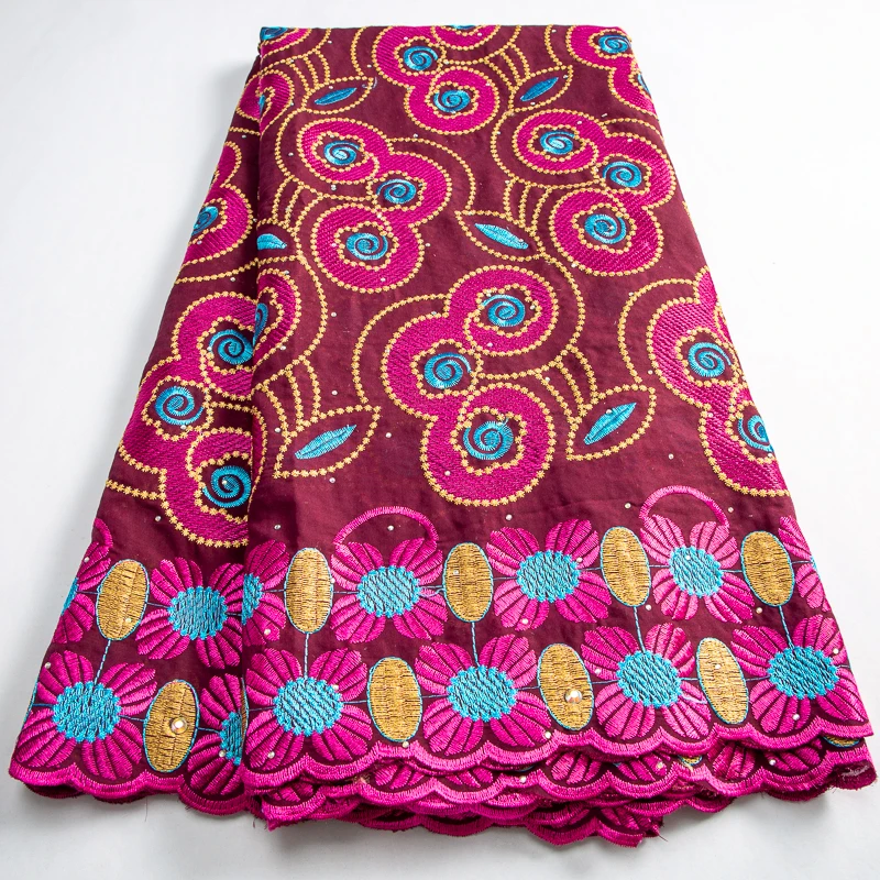 

Nigerian Cotton Lace Fabric 2023 High Quality African Swiss Voile Lace Fabric With Embroidery for Sewing Women Party Dress A3446