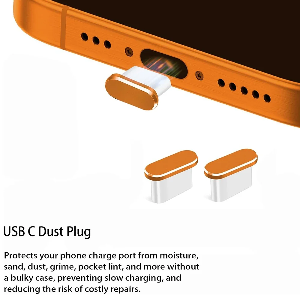 รูปสินค้า จุกปิดกันฝุ่นโลหะแบบ USB Type C สำหรับ iPhone 17 Pro Max Air 17PM ฝาครอบป้องกันพอร์ตชาร์จโทรศัพท์มือถือแบบ Type-C จำนวน 1-5 ชิ้น
