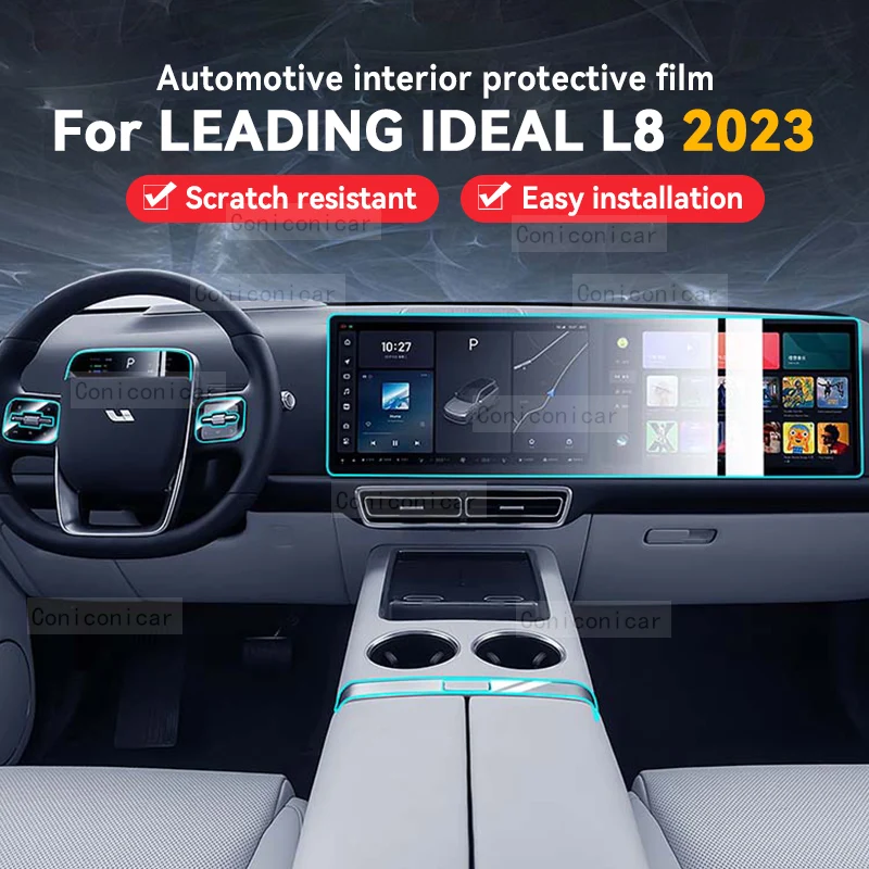

For LEADING IDEAL L8 2023 Car Interior Gearbox Panel Dashboard Center console Anti-Scratch Protective Film Accessories Sticker
