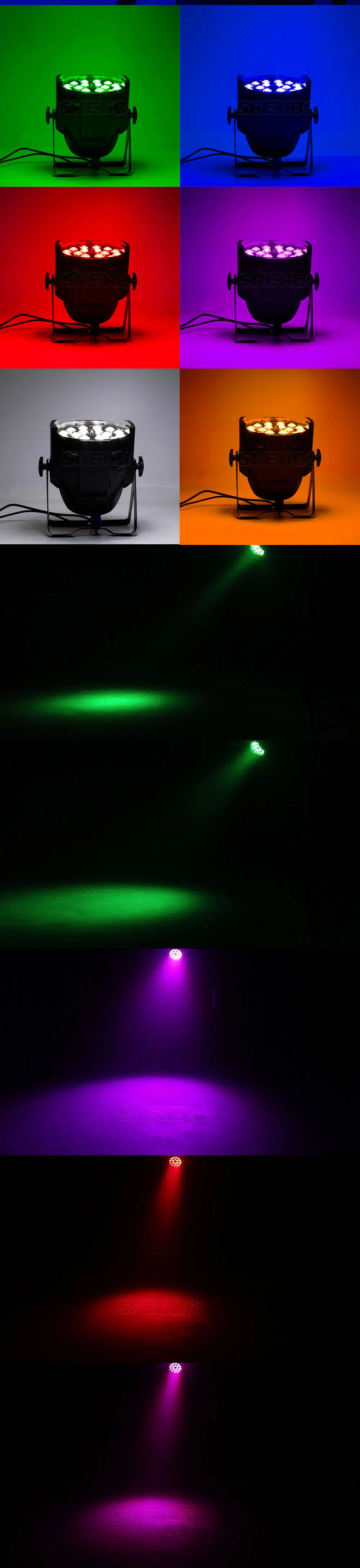 SHEHDS Zoom LED Par Light Barndoor Cool Warm White 200W &18x18W Zoom 6in1 for Disco Party Christmas Concert Church