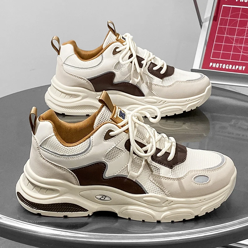 Men's Breathable Sports Shoes - Lightweight Anti-Slip Sports Shoes, Fashionable Casual Walking Shoes, Breathable Low-Top Lace Design, Suitable for Running, Walking and Training Shoes