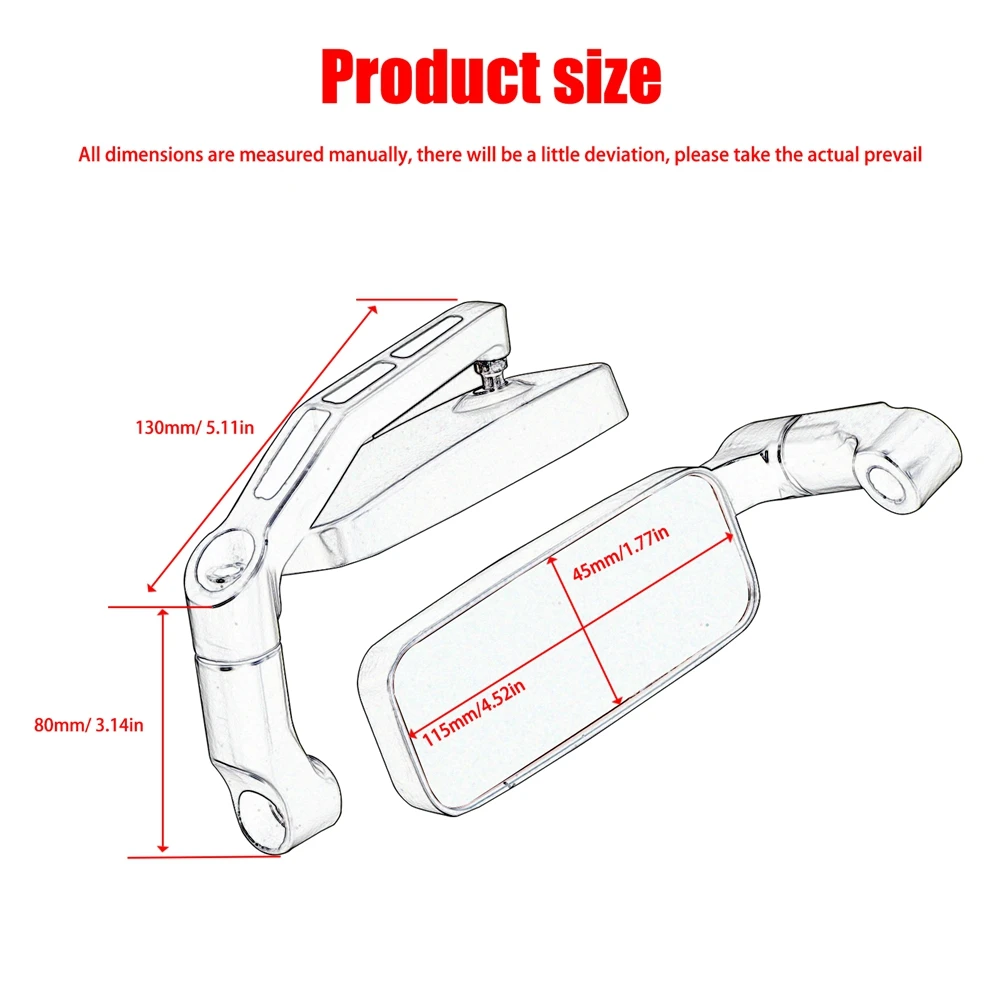 오토바이 백미러 스쿠터 전기 자전거 사이드 미러, 전기 자전거 후면 볼록 미러, 탄소 섬유, 8mm, 10mm